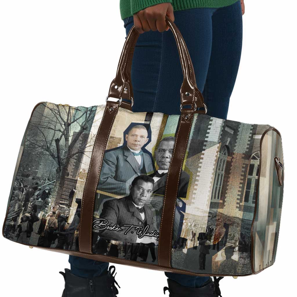 Booker T. Washington Travel Bag Historic Portrait Collage Civil Rights Legacy Educational Pioneer Design - African Pride