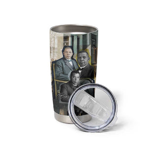 Booker T. Washington Tumbler Cup Historic Portrait Collage Civil Rights Legacy Educational Pioneer Design - African Pride