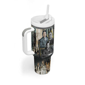 Booker T. Washington Tumbler With Handle Historic Portrait Collage Civil Rights Legacy Educational Pioneer Design - African Pride