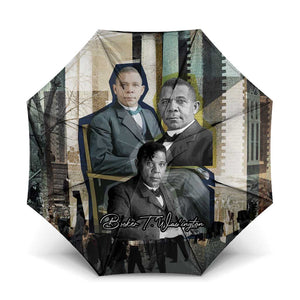 Booker T. Washington Umbrella Historic Portrait Collage Civil Rights Legacy Educational Pioneer Design - African Pride