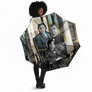Booker T. Washington Umbrella Historic Portrait Collage Civil Rights Legacy Educational Pioneer Design - African Pride