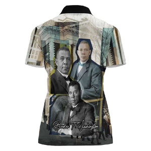Booker T. Washington Women Polo Shirt Historic Portrait Collage Civil Rights Legacy Educational Pioneer Design TS04