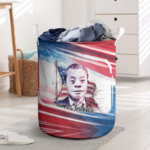 James Baldwin Laundry Basket Artistic Portrait Quote on Love and Awareness Civil Rights Tribute - African Pride