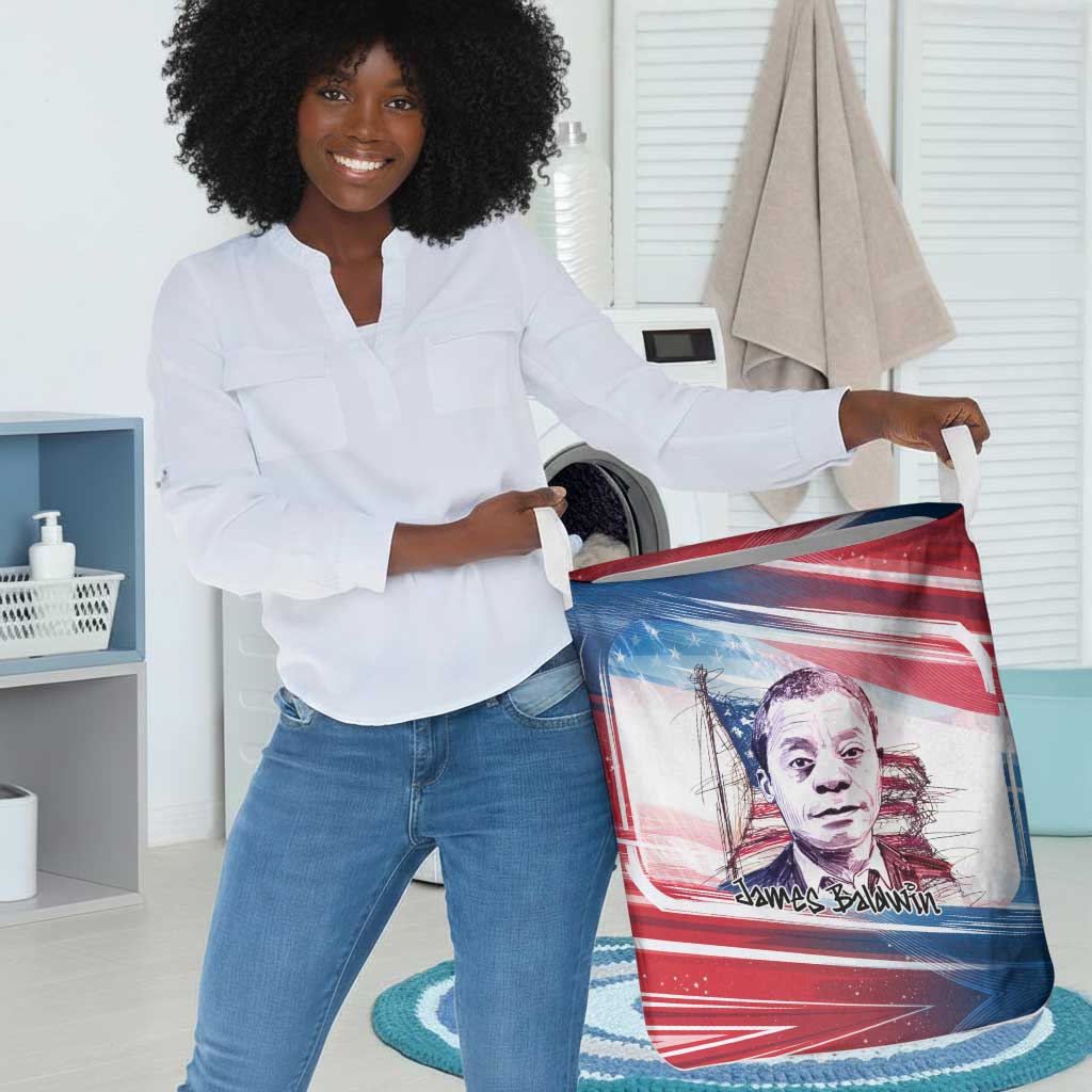 James Baldwin Laundry Basket Artistic Portrait Quote on Love and Awareness Civil Rights Tribute - African Pride