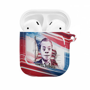James Baldwin AirPods Case Artistic Portrait Quote on Love and Awareness Civil Rights Tribute - African Pride