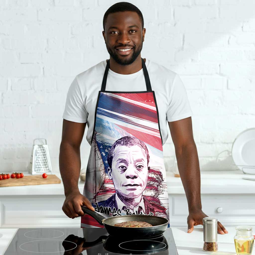 James Baldwin Apron Artistic Portrait Quote on Love and Awareness Civil Rights Tribute - African Pride