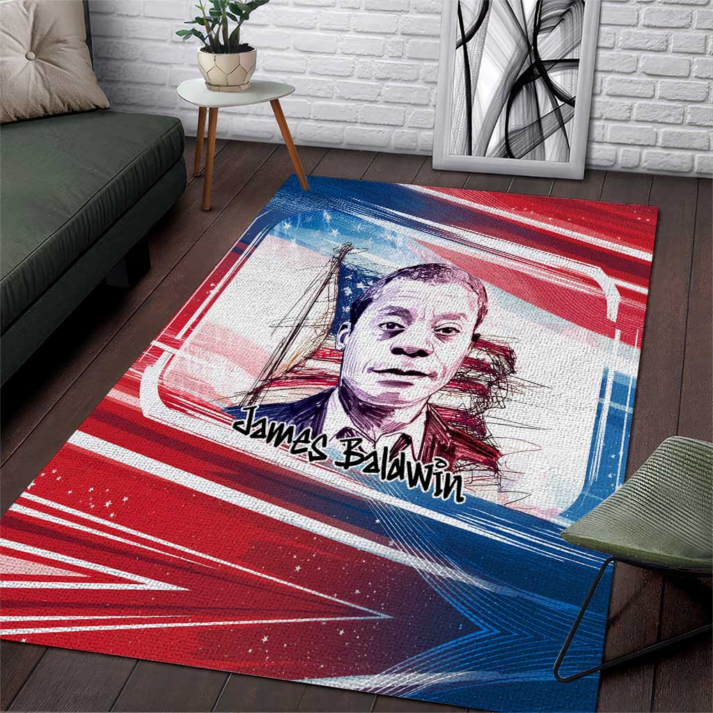 James Baldwin Area Rug Artistic Portrait Quote on Love and Awareness Civil Rights Tribute - African Pride