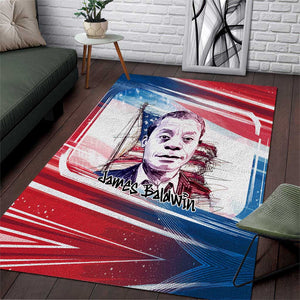 James Baldwin Area Rug Artistic Portrait Quote on Love and Awareness Civil Rights Tribute - African Pride