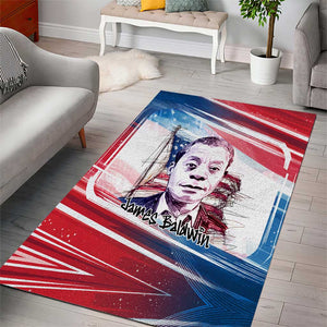 James Baldwin Area Rug Artistic Portrait Quote on Love and Awareness Civil Rights Tribute - African Pride
