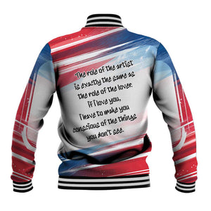 James Baldwin Baseball Jacket Artistic Portrait Quote on Love and Awareness Civil Rights Tribute - African Pride