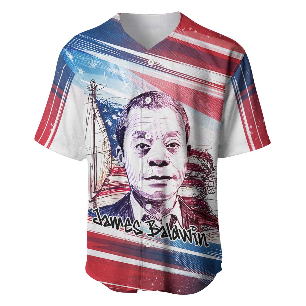 James Baldwin Baseball Jersey Artistic Portrait Quote on Love and Awareness Civil Rights Tribute TS04