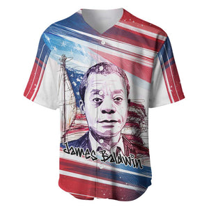 James Baldwin Baseball Jersey Artistic Portrait Quote on Love and Awareness Civil Rights Tribute TS04