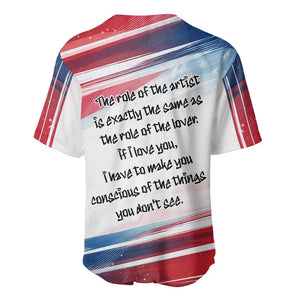 James Baldwin Baseball Jersey Artistic Portrait Quote on Love and Awareness Civil Rights Tribute TS04