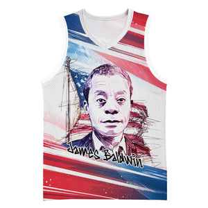 James Baldwin Basketball Jersey Artistic Portrait Quote on Love and Awareness Civil Rights Tribute - African Pride