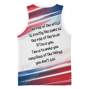 James Baldwin Basketball Jersey Artistic Portrait Quote on Love and Awareness Civil Rights Tribute - African Pride