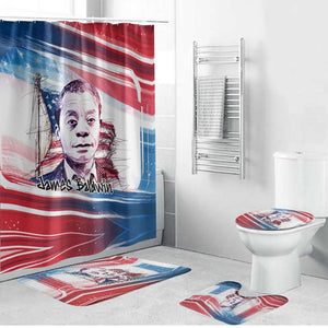 James Baldwin Bathroom Set Artistic Portrait Quote on Love and Awareness Civil Rights Tribute - African Pride
