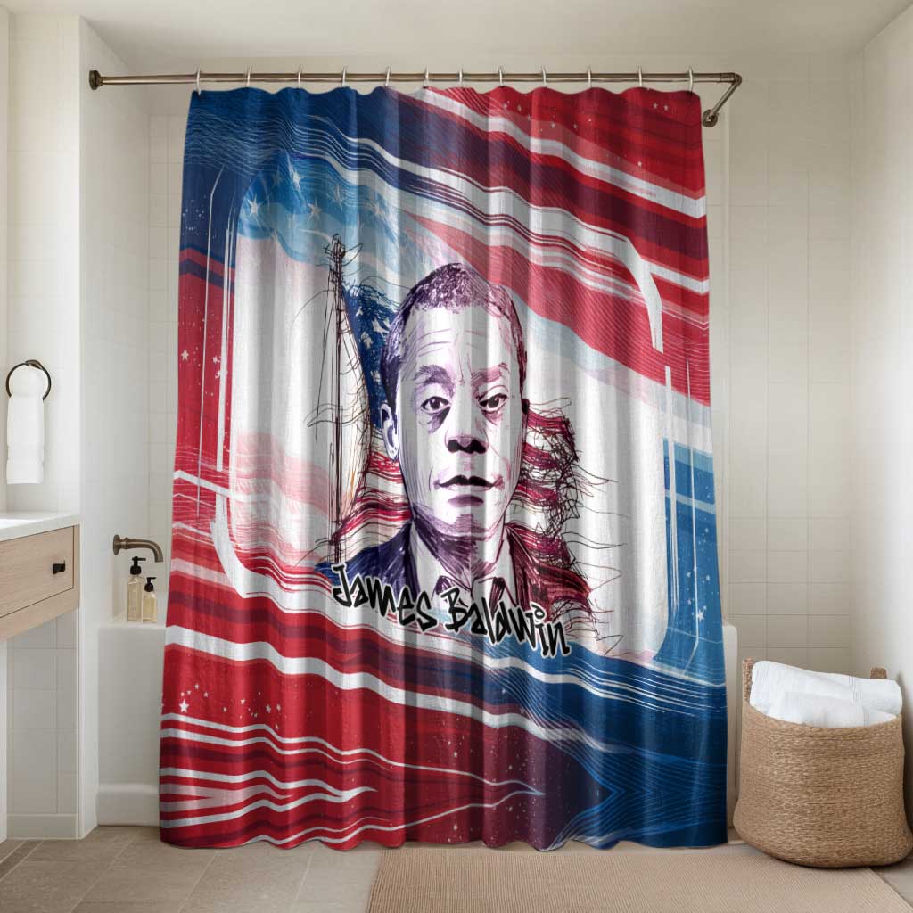 James Baldwin Bathroom Set Artistic Portrait Quote on Love and Awareness Civil Rights Tribute - African Pride