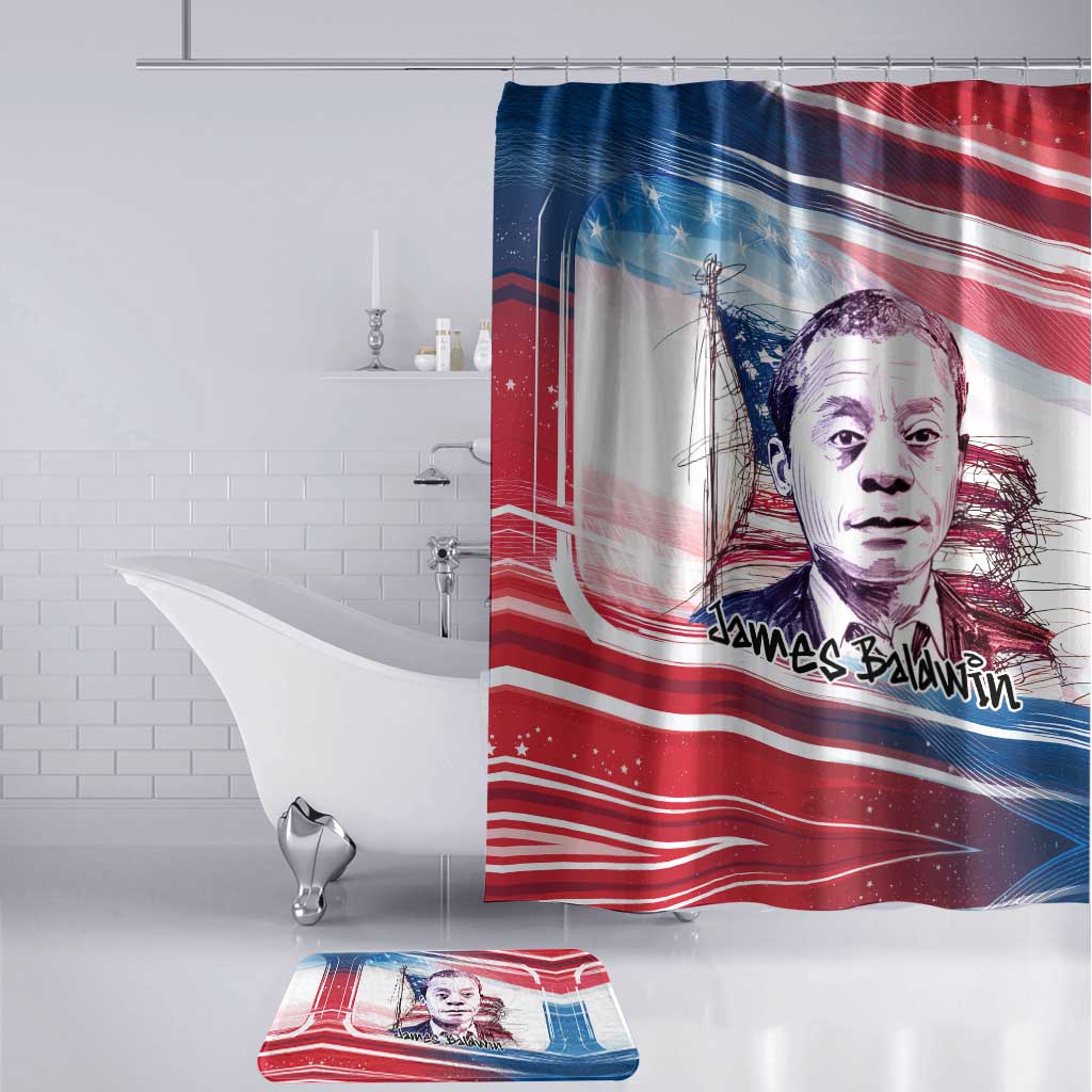 James Baldwin Bathroom Set Artistic Portrait Quote on Love and Awareness Civil Rights Tribute - African Pride