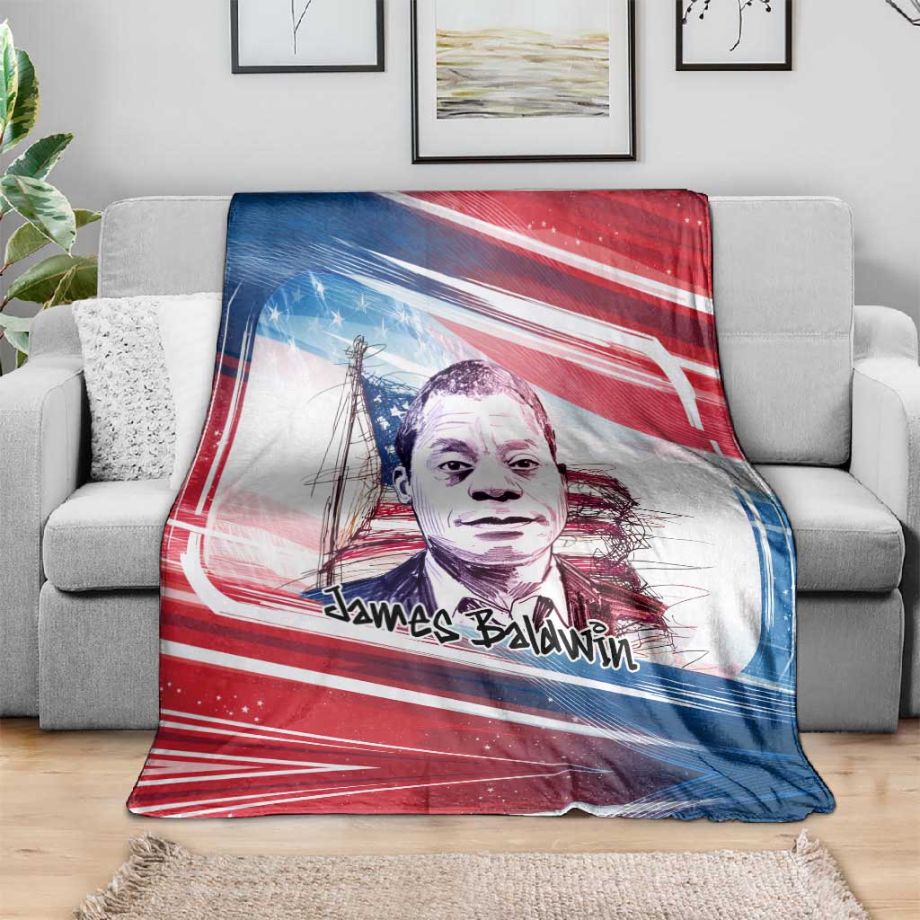 James Baldwin Blanket Artistic Portrait Quote on Love and Awareness Civil Rights Tribute - African Pride