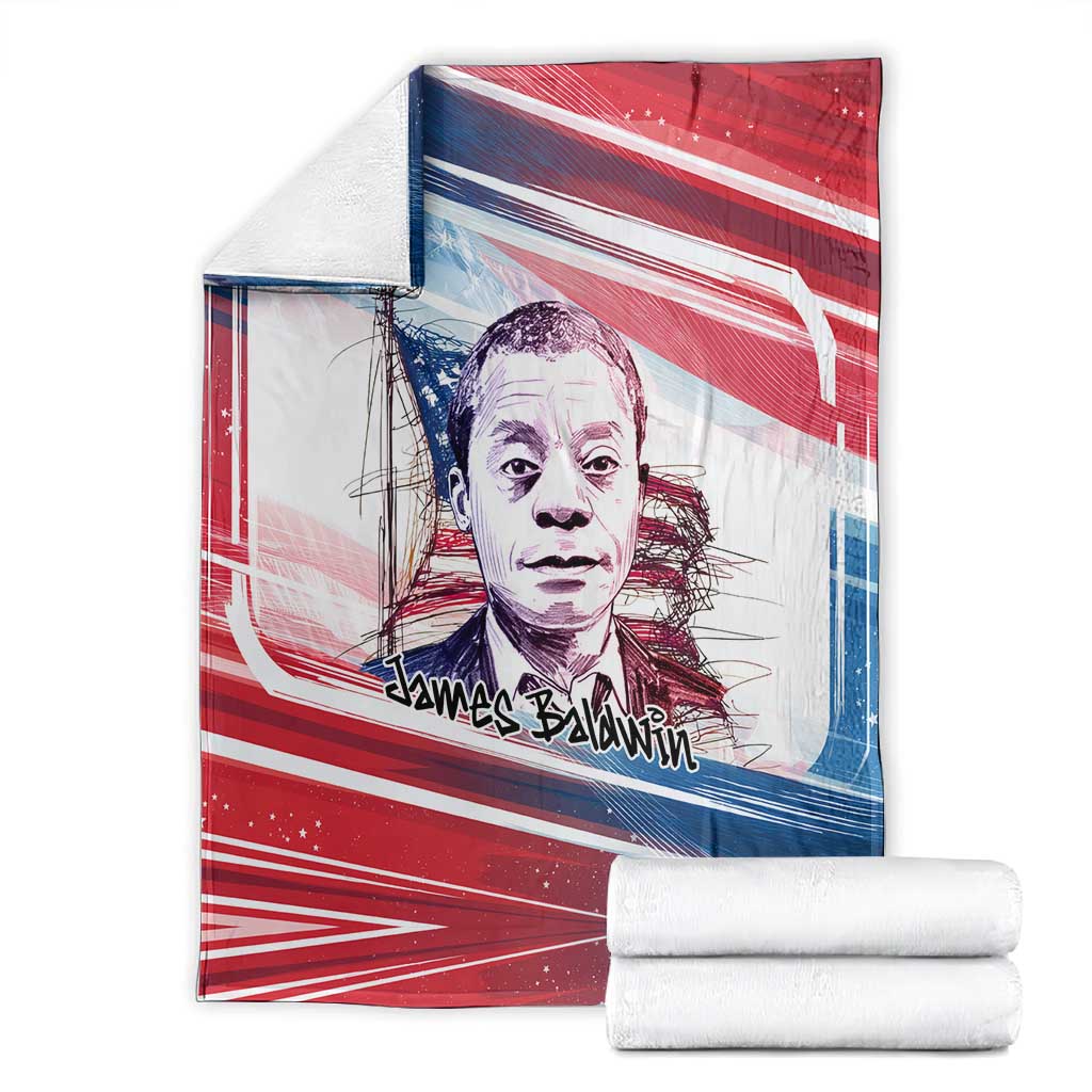 James Baldwin Blanket Artistic Portrait Quote on Love and Awareness Civil Rights Tribute - African Pride