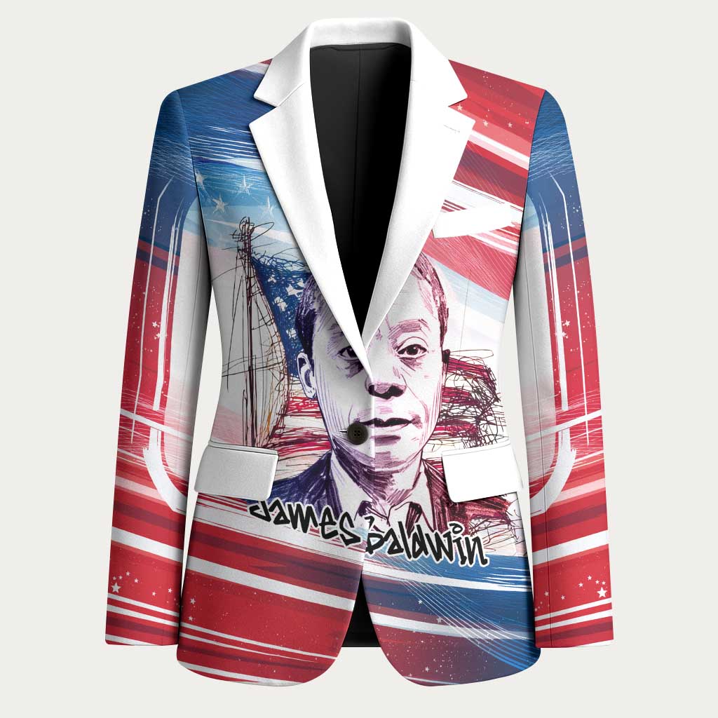 James Baldwin Blazer Artistic Portrait Quote on Love and Awareness Civil Rights Tribute - African Pride