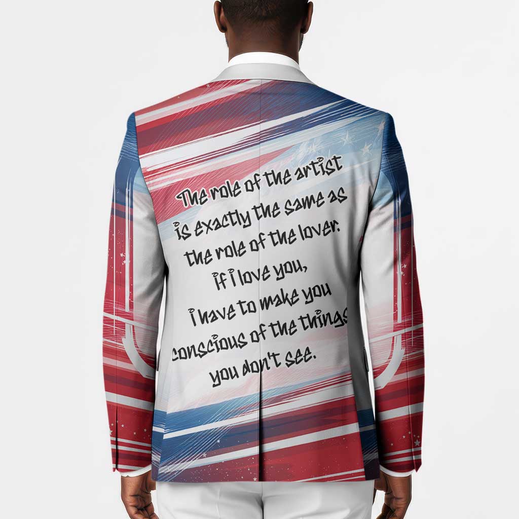 James Baldwin Blazer Artistic Portrait Quote on Love and Awareness Civil Rights Tribute - African Pride