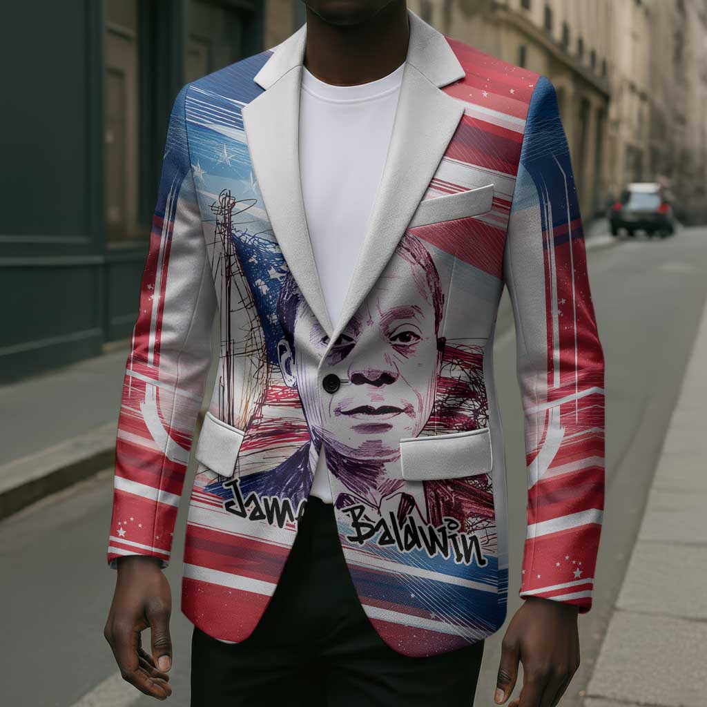 James Baldwin Blazer Artistic Portrait Quote on Love and Awareness Civil Rights Tribute - African Pride