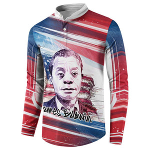 James Baldwin Button Sweatshirt Artistic Portrait Quote on Love and Awareness Civil Rights Tribute