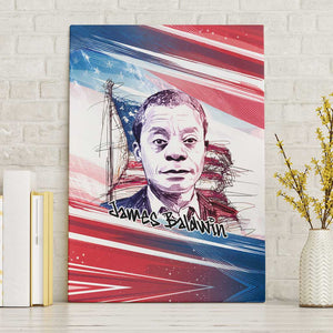 James Baldwin Canvas Wall Art Artistic Portrait Quote on Love and Awareness Civil Rights Tribute - African Pride