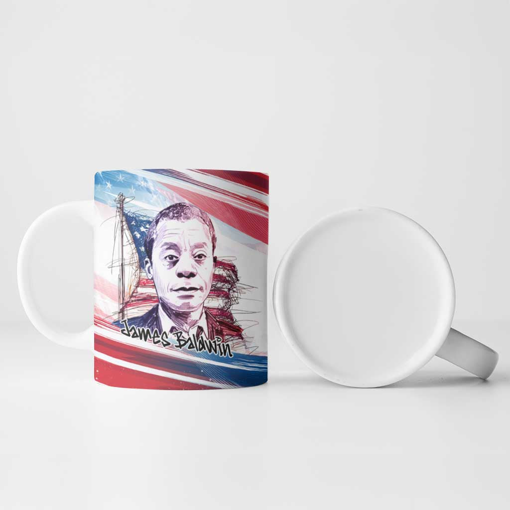 James Baldwin Ceramic Mug Artistic Portrait Quote on Love and Awareness Civil Rights Tribute - African Pride