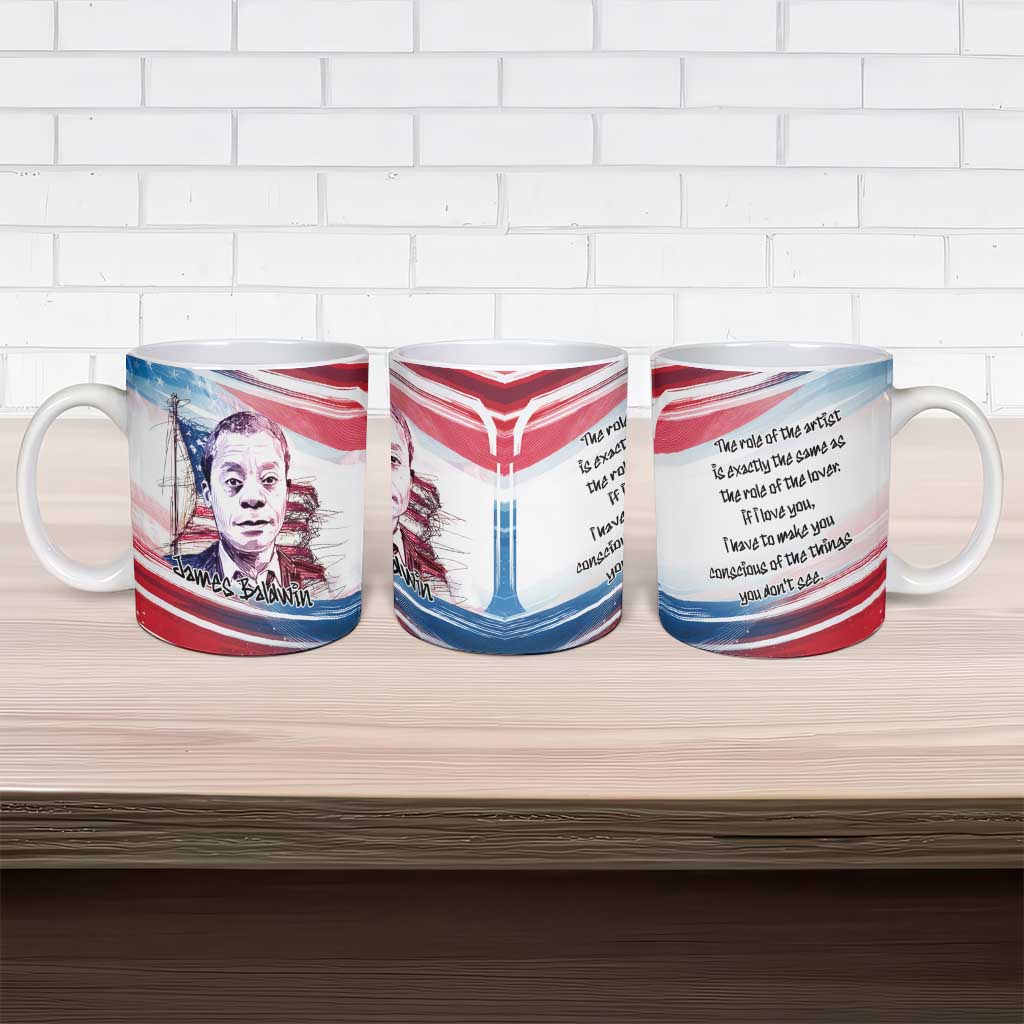 James Baldwin Ceramic Mug Artistic Portrait Quote on Love and Awareness Civil Rights Tribute - African Pride