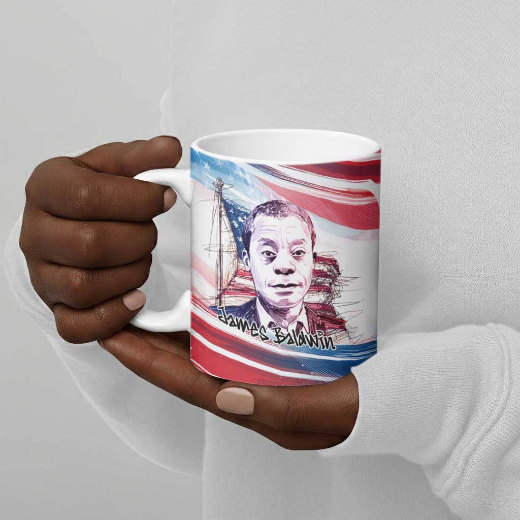 James Baldwin Ceramic Mug Artistic Portrait Quote on Love and Awareness Civil Rights Tribute - African Pride