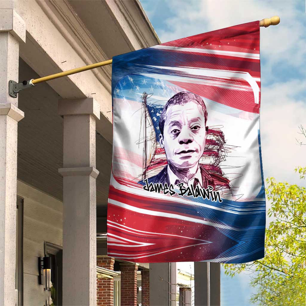James Baldwin Garden Flag Artistic Portrait Quote on Love and Awareness Civil Rights Tribute - African Pride