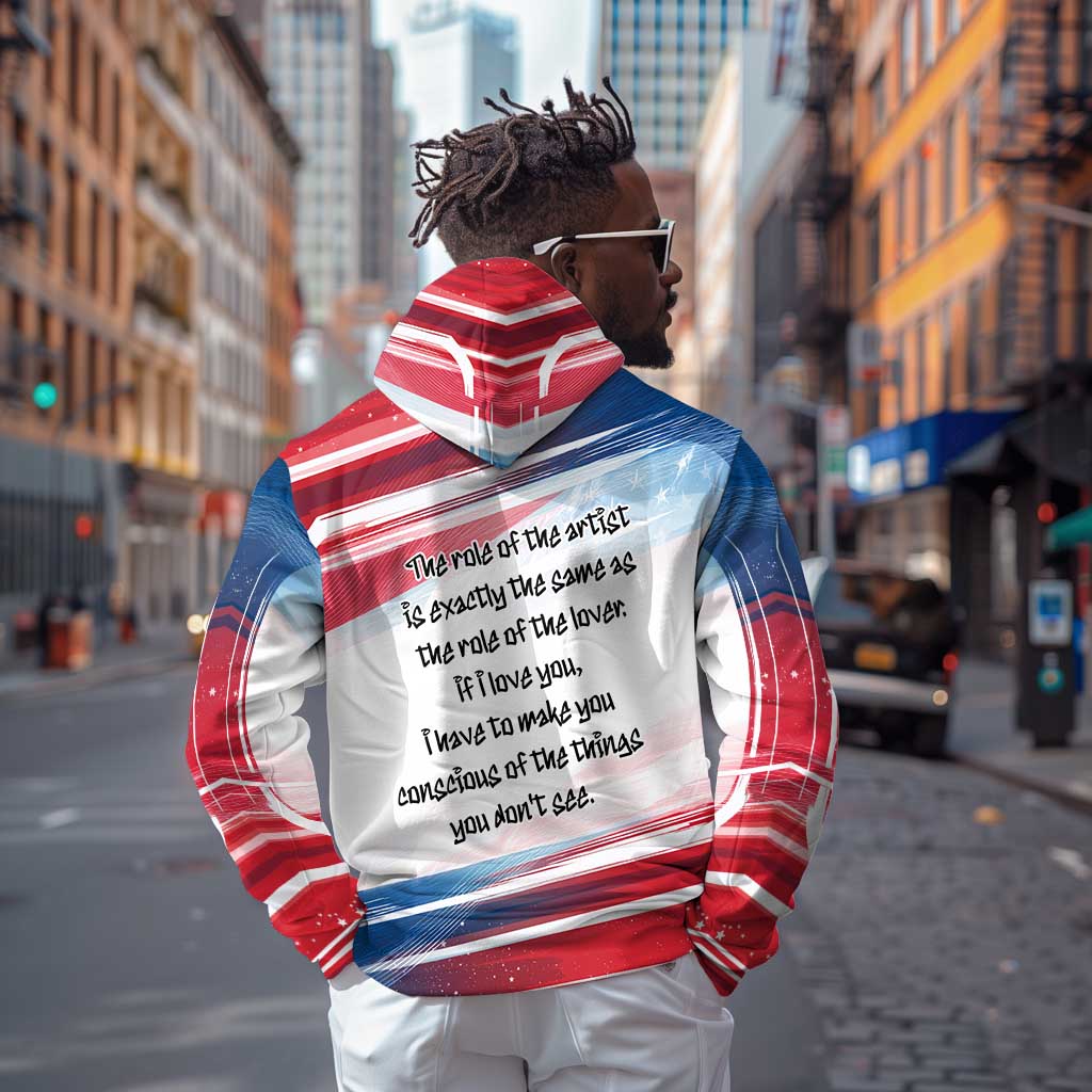 James Baldwin Hoodie Artistic Portrait Quote on Love and Awareness Civil Rights Tribute - African Pride