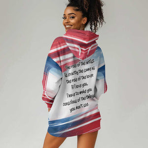 James Baldwin Hoodie Dress Artistic Portrait Quote on Love and Awareness Civil Rights Tribute - African Pride