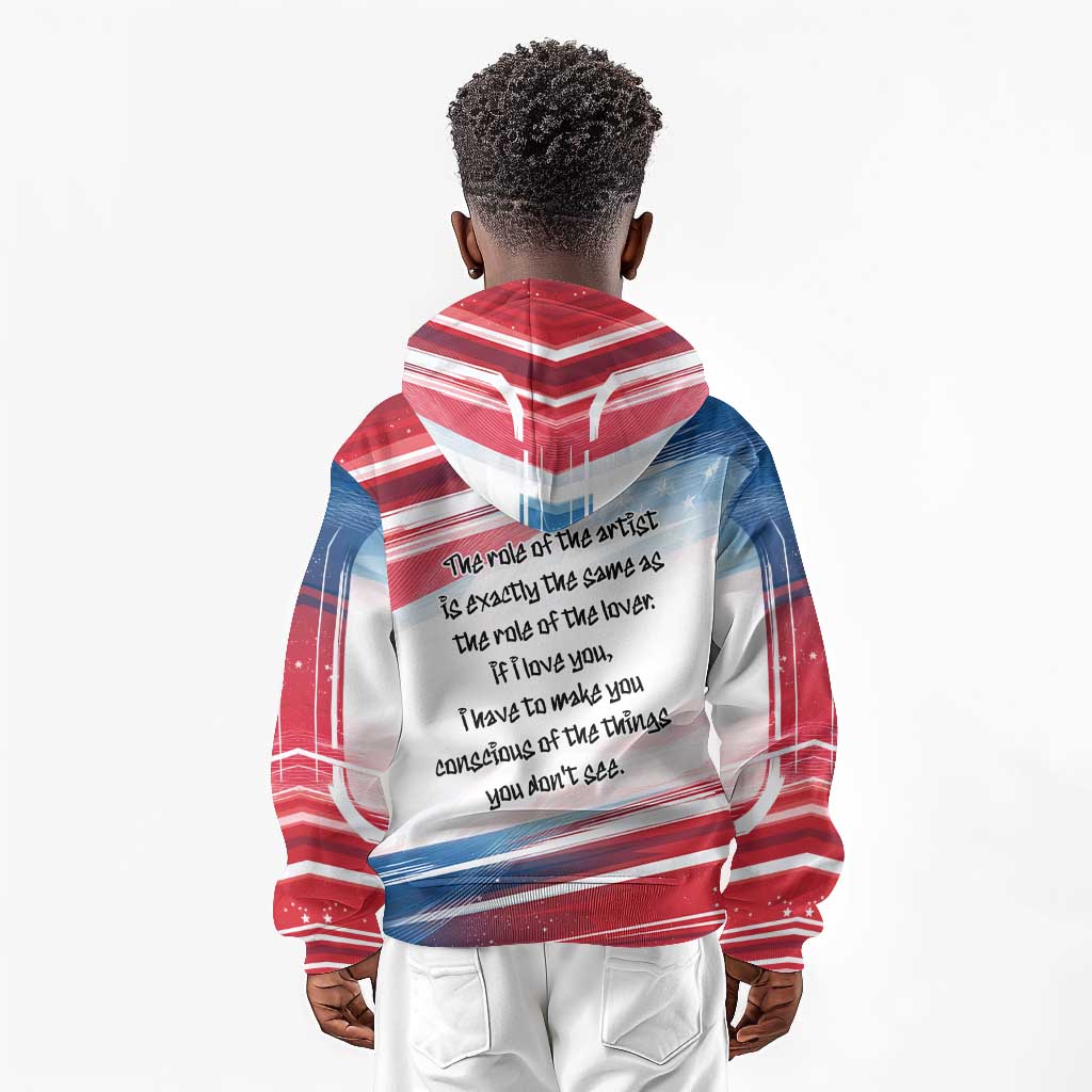 James Baldwin Kid Hoodie Artistic Portrait Quote on Love and Awareness Civil Rights Tribute - African Pride