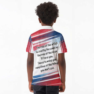 James Baldwin Kid Polo Shirt Artistic Portrait Quote on Love and Awareness Civil Rights Tribute TS04
