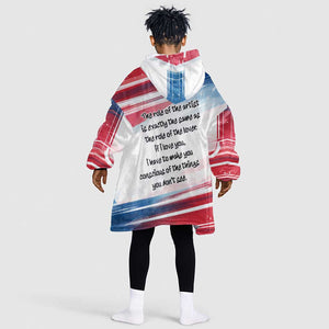 James Baldwin Kid Wearable Blanket Hoodie Artistic Portrait Quote on Love and Awareness Civil Rights Tribute - African Pride
