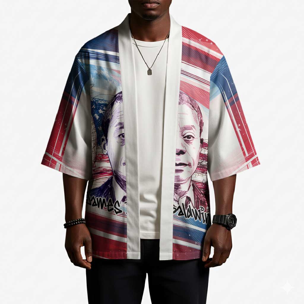 James Baldwin Kimono Artistic Portrait Quote on Love and Awareness Civil Rights Tribute - African Pride
