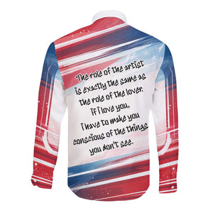 James Baldwin Long Sleeve Button Shirt Artistic Portrait Quote on Love and Awareness Civil Rights Tribute - African Pride