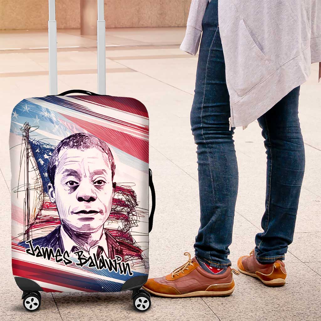 James Baldwin Luggage Cover Artistic Portrait Quote on Love and Awareness Civil Rights Tribute - African Pride