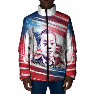 James Baldwin Padded Jacket Artistic Portrait Quote on Love and Awareness Civil Rights Tribute - African Pride