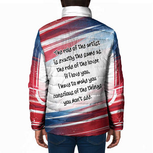 James Baldwin Padded Jacket Artistic Portrait Quote on Love and Awareness Civil Rights Tribute - African Pride