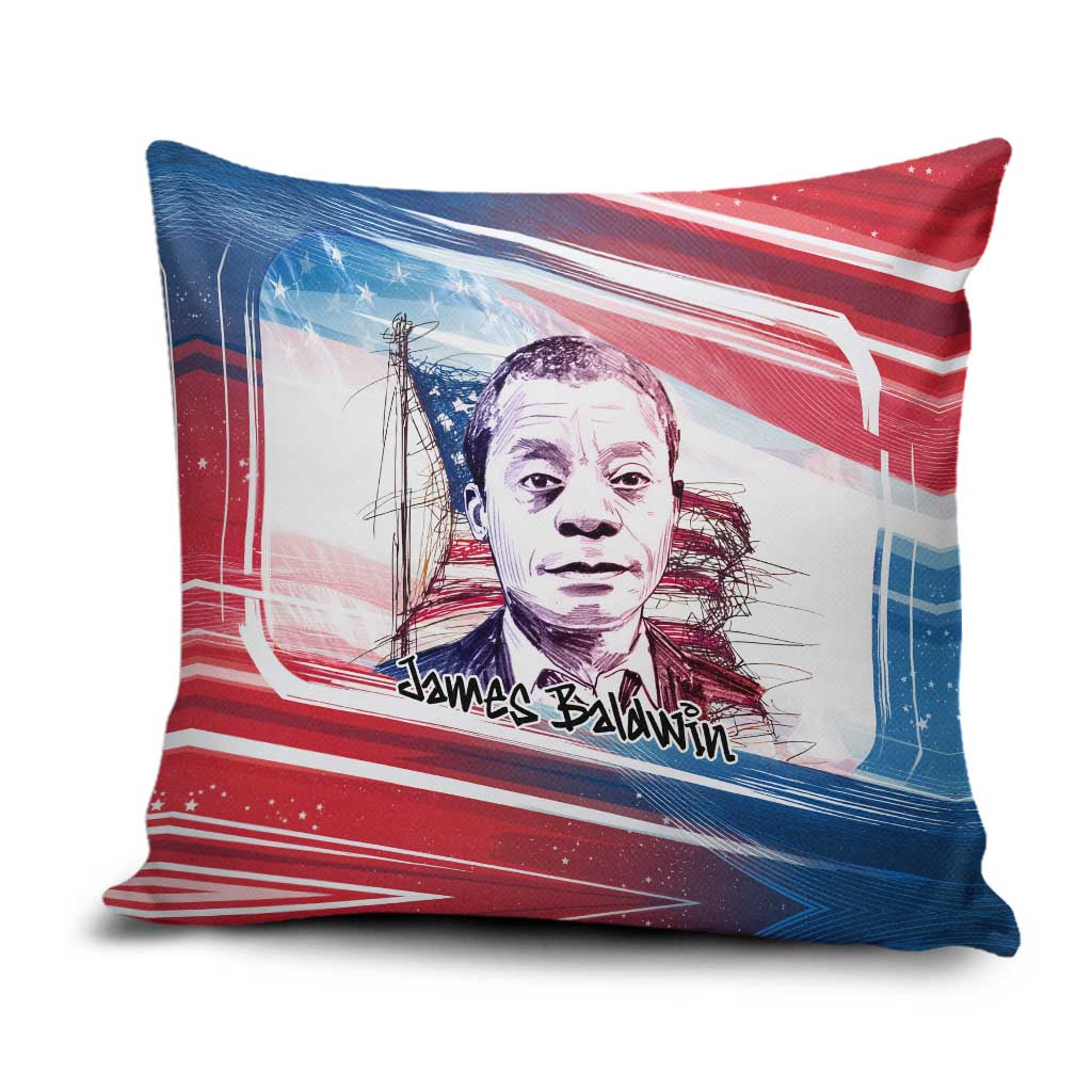 James Baldwin Pillow Cover Artistic Portrait Quote on Love and Awareness Civil Rights Tribute - African Pride