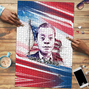 James Baldwin Puzzle Artistic Portrait Quote on Love and Awareness Civil Rights Tribute - African Pride