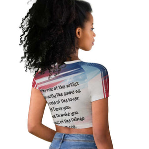 James Baldwin Raglan Cropped T shirt Artistic Portrait Quote on Love and Awareness Civil Rights Tribute TS04