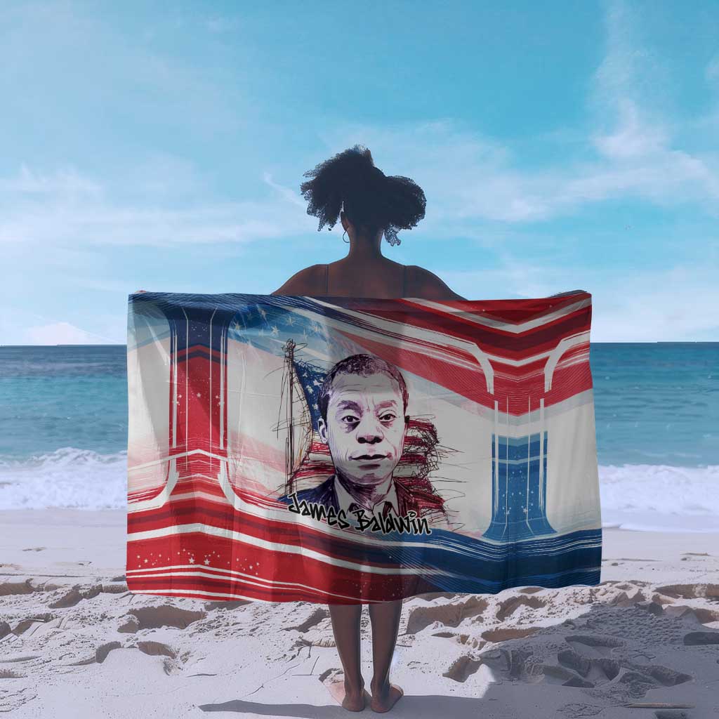 James Baldwin Sarong Artistic Portrait Quote on Love and Awareness Civil Rights Tribute - African Pride