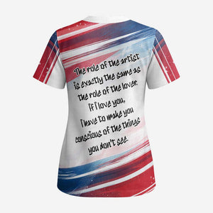 James Baldwin Scrub Top Artistic Portrait Quote on Love and Awareness Civil Rights Tribute - African Pride