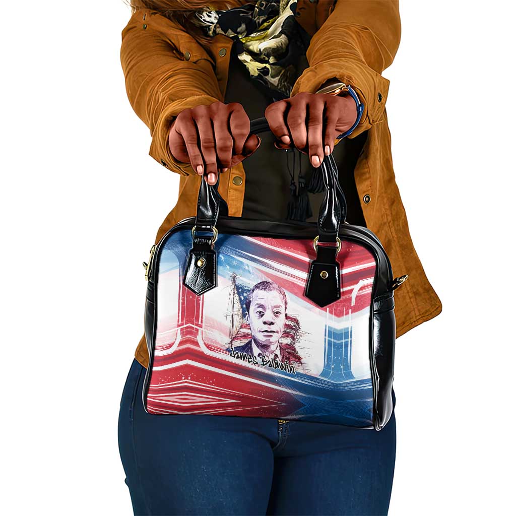 James Baldwin Shoulder Handbag Artistic Portrait Quote on Love and Awareness Civil Rights Tribute - African Pride