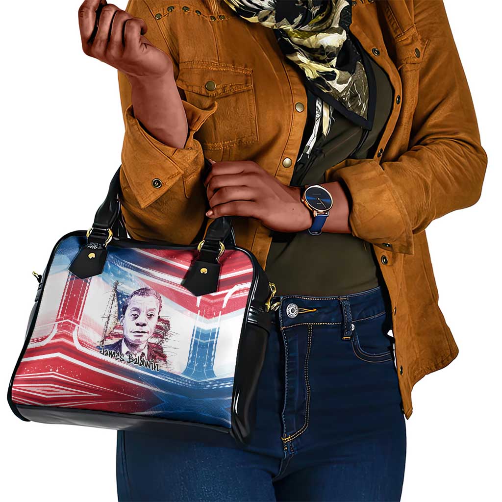 James Baldwin Shoulder Handbag Artistic Portrait Quote on Love and Awareness Civil Rights Tribute - African Pride